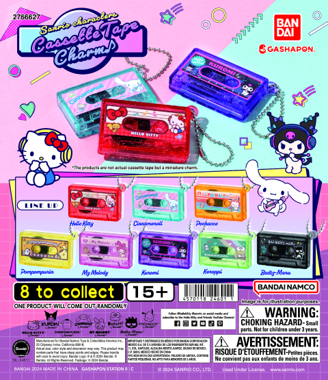 SANRIO CHARACTERS CASSETTE TAPE CHARM