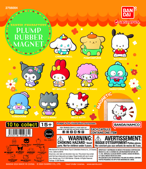 SANRIO CHARACTERS PLUMP RUBBER MAGNET