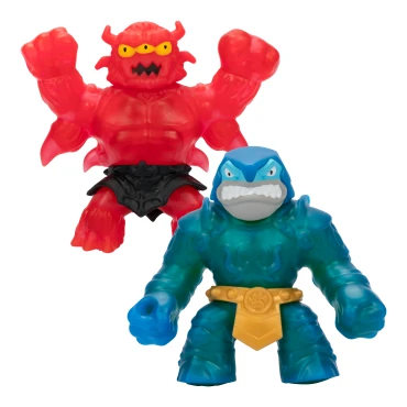 Goo Jit Zu Stretch Strikers 2 Pack Sir Thrashalot Vs Barbarian Redback