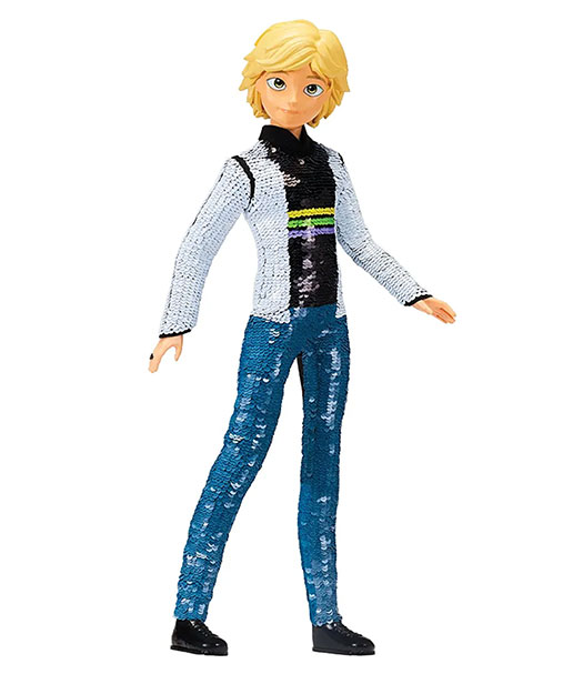 Adrien Transformación a Cat Noir Lentejuelas