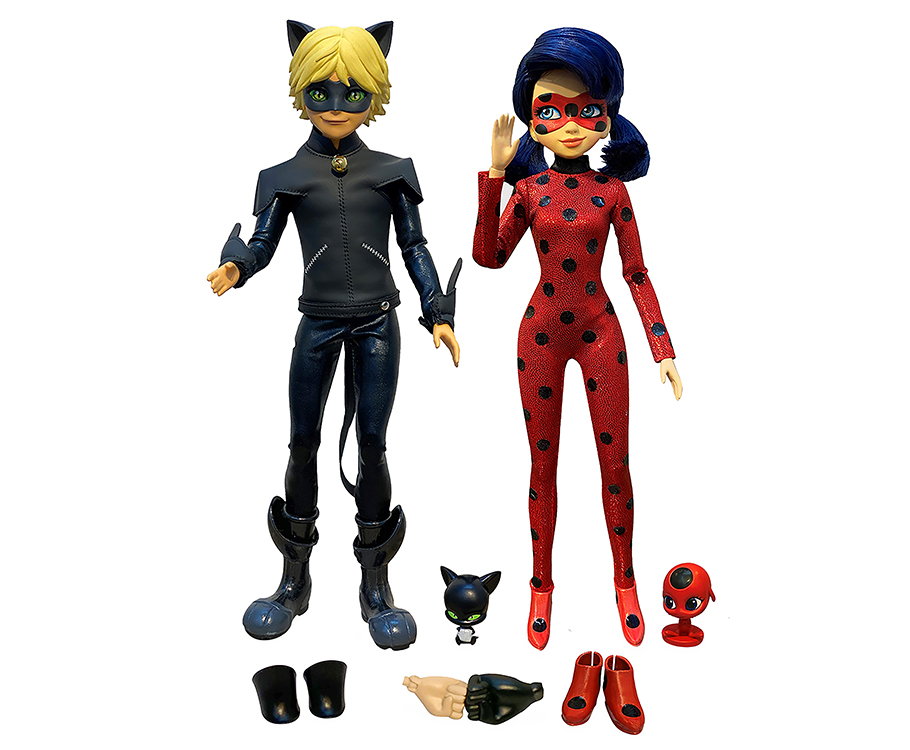 Combo 2 Bonecos Ladybug Cat Noir Articulados Miraculous