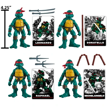 TMNT Classic Figura Estilo Comic 4 pack 4.5in