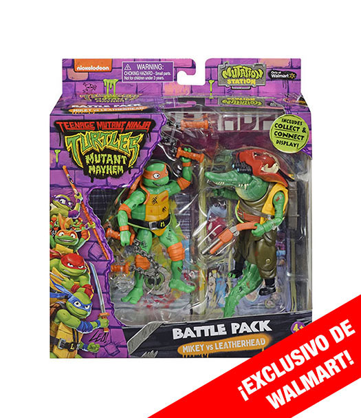 2 Pack Figura 5" Miguel Angel vs Leatherhead Caos Mutante BANDAI NAMCO
