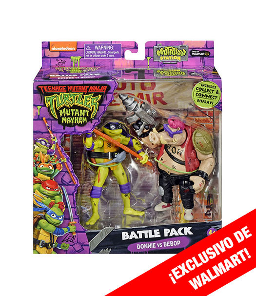 2 Pack Figura 5" Donatello vs Bebop Caos Mutante BANDAI NAMCO