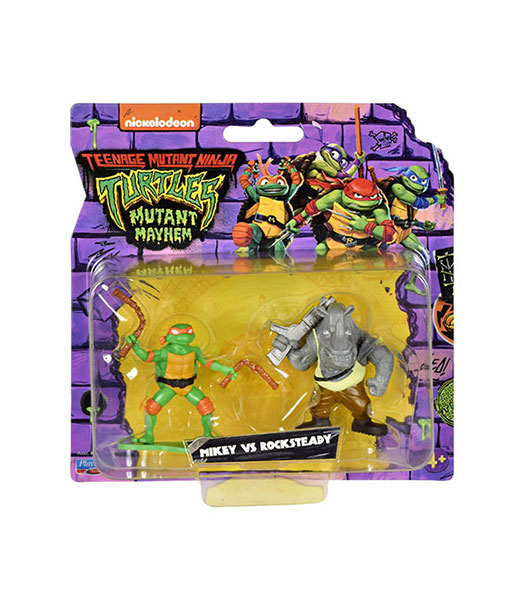 2 Pack Mickey vs Rocksteady Tortugas Ninja Caos Mutante BANDAI NAMCO